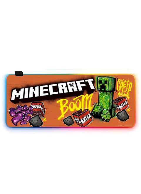 Minecraft Gaming Mouse Pad with RGB Lighting - Extra Large Size 90cm - Smooth Surface for Enhanced Performance - Non-Slip Rubber Base - USB Plug & Play