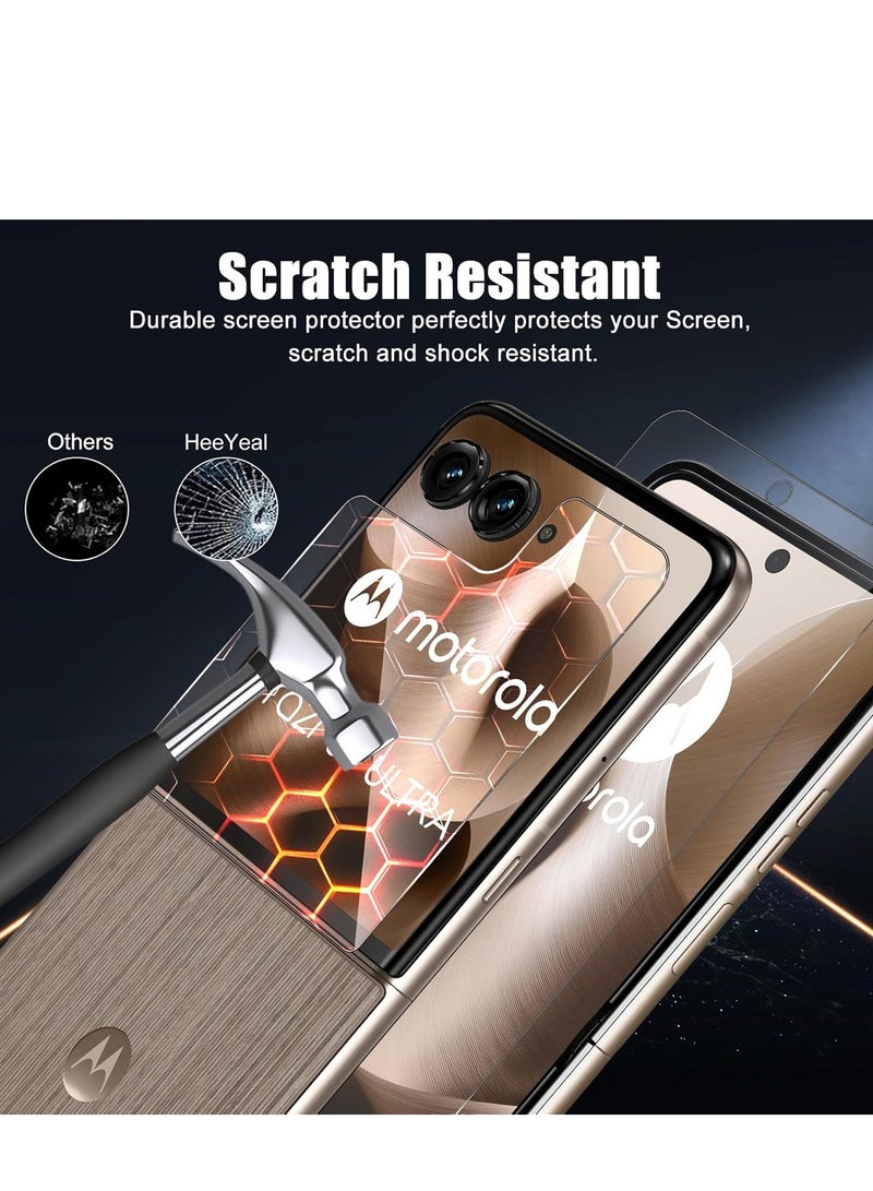 Screen Protector for Motorola Razr 60 Ultra 5G [2 + 2 Pack], Inside Soft TPU Film + Front 9H Hardness Tempered Glass, HD Self-Healing Anti-Scratch Protective Film for Motorola Razr 60 Ultra 5G - Image 4