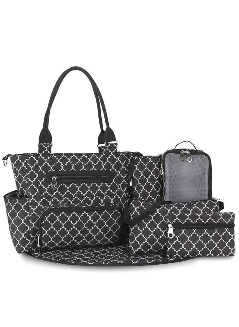 Set Of 6 Diaper Bag With Hooks And Nappy Changing Mat