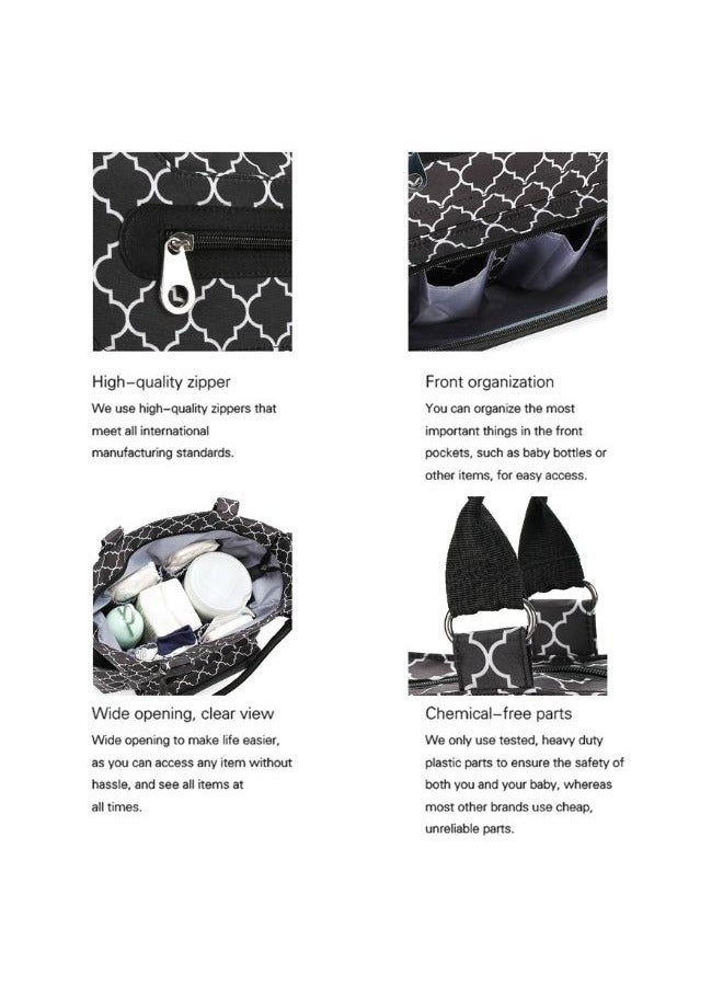 Set Of 6 Diaper Bag With Hooks And Nappy Changing Mat