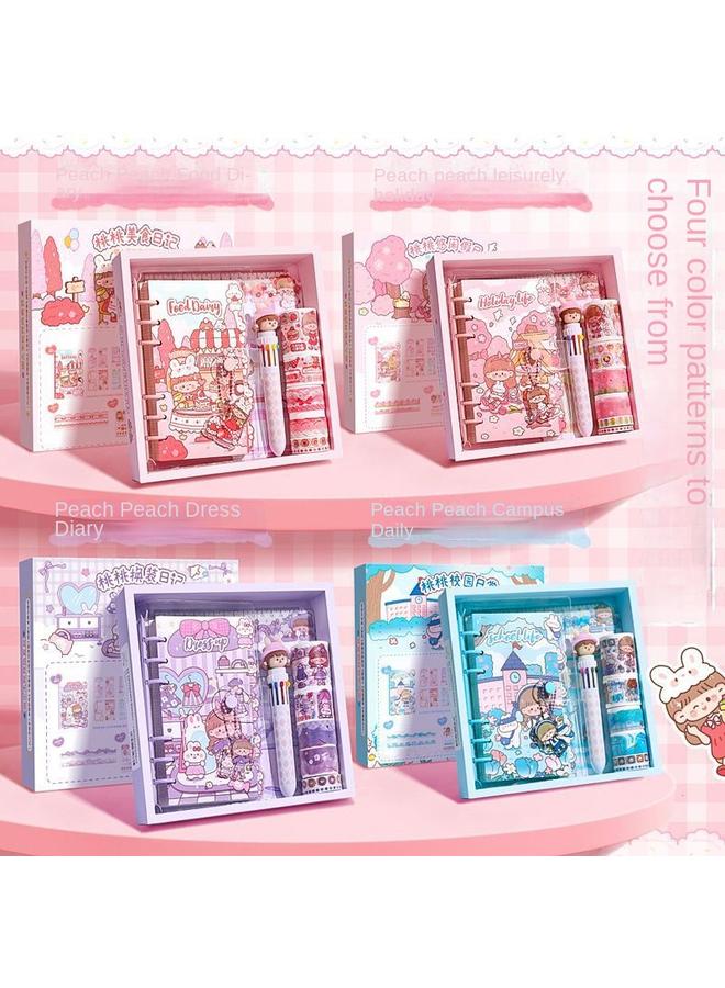 Bluejw Kaba Bear Hand Account Book Suit Gift Box Cute Girl Hand Account Sticker Goo Card Material Full Set Of Walking Stick Gift Pack - Image 3