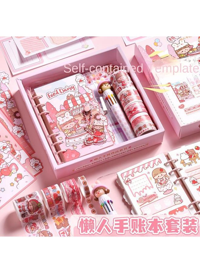 Bluejw Kaba Bear Hand Account Book Suit Gift Box Cute Girl Hand Account Sticker Goo Card Material Full Set Of Walking Stick Gift Pack - Image 2