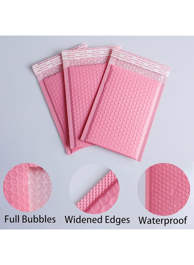 إيروريكس أكياس الفقاعات 50 قطعة ذاتية الغلق من فيلم مبثوق وأكياس فقاعات مضادة للكهرباء الساكنة للتخزين والنقل باللون الوردي 15 * 20 + 4 سم - Image 3
