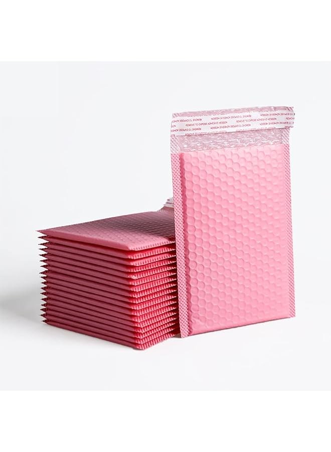 إيروريكس أكياس الفقاعات 50 قطعة ذاتية الغلق من فيلم مبثوق وأكياس فقاعات مضادة للكهرباء الساكنة للتخزين والنقل باللون الوردي 15 * 20 + 4 سم - Image 1