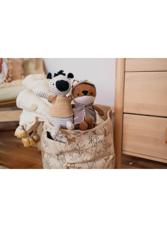 كرين بيبي سلة حضانة كرين بيبي وودلاند، ديكور حضانة حيوانات، صندوق تخزين من القماش، ديكور غابة قابل للطي، سلة بمقابض للألعاب والغسيل ومستلزمات الطفل - Image 5
