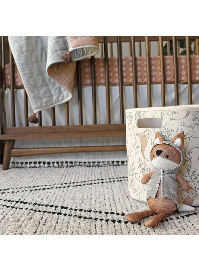 كرين بيبي سلة حضانة كرين بيبي وودلاند، ديكور حضانة حيوانات، صندوق تخزين من القماش، ديكور غابة قابل للطي، سلة بمقابض للألعاب والغسيل ومستلزمات الطفل - Image 4