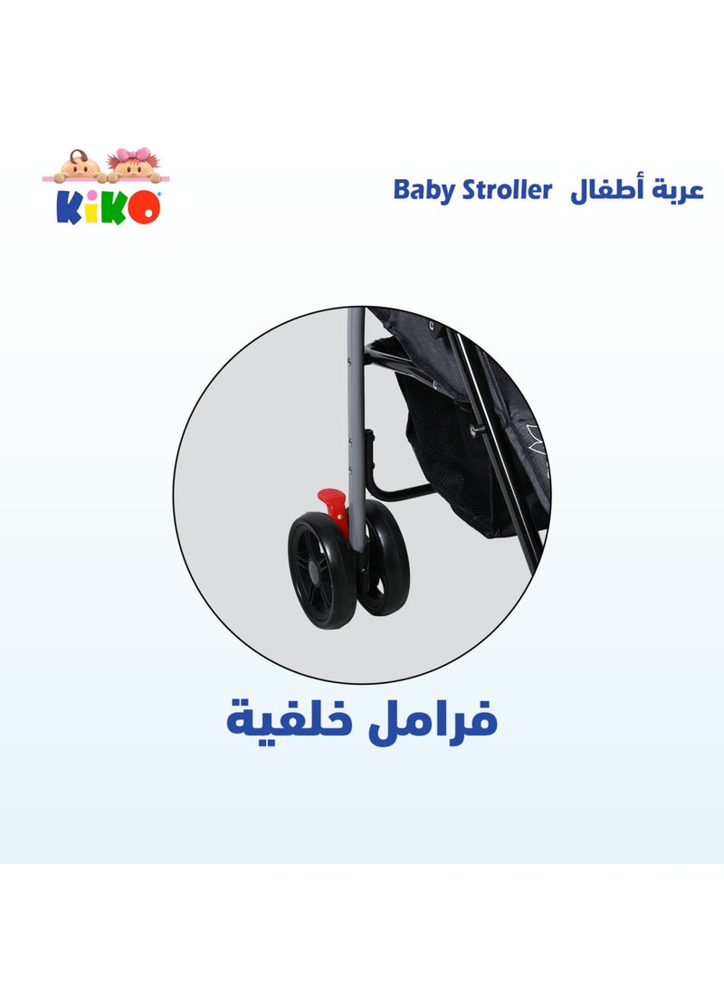 Kiko Comfortable Stroller 6 Wheels (0+) - Grey - Image 4