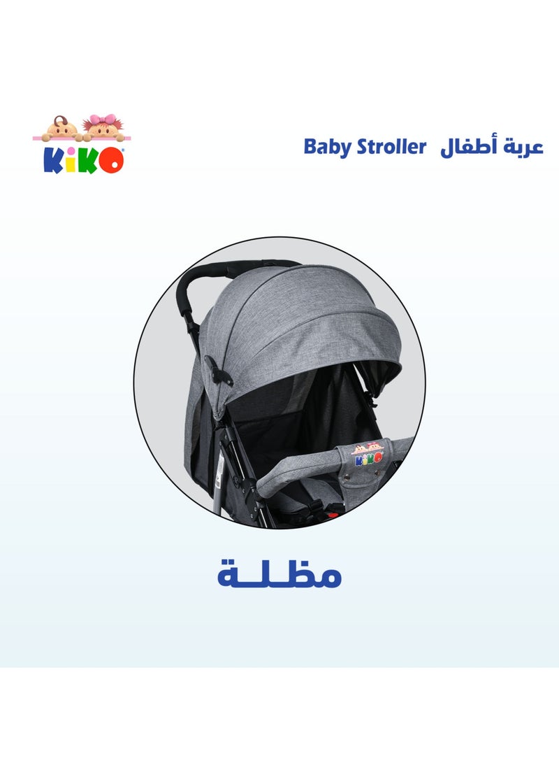 Kiko Comfortable Stroller 6 Wheels (0+) - Grey - Image 5