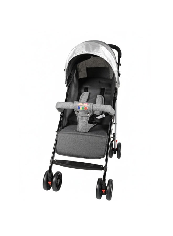 Kiko Comfortable Stroller 6 Wheels (0+) - Grey - Image 2