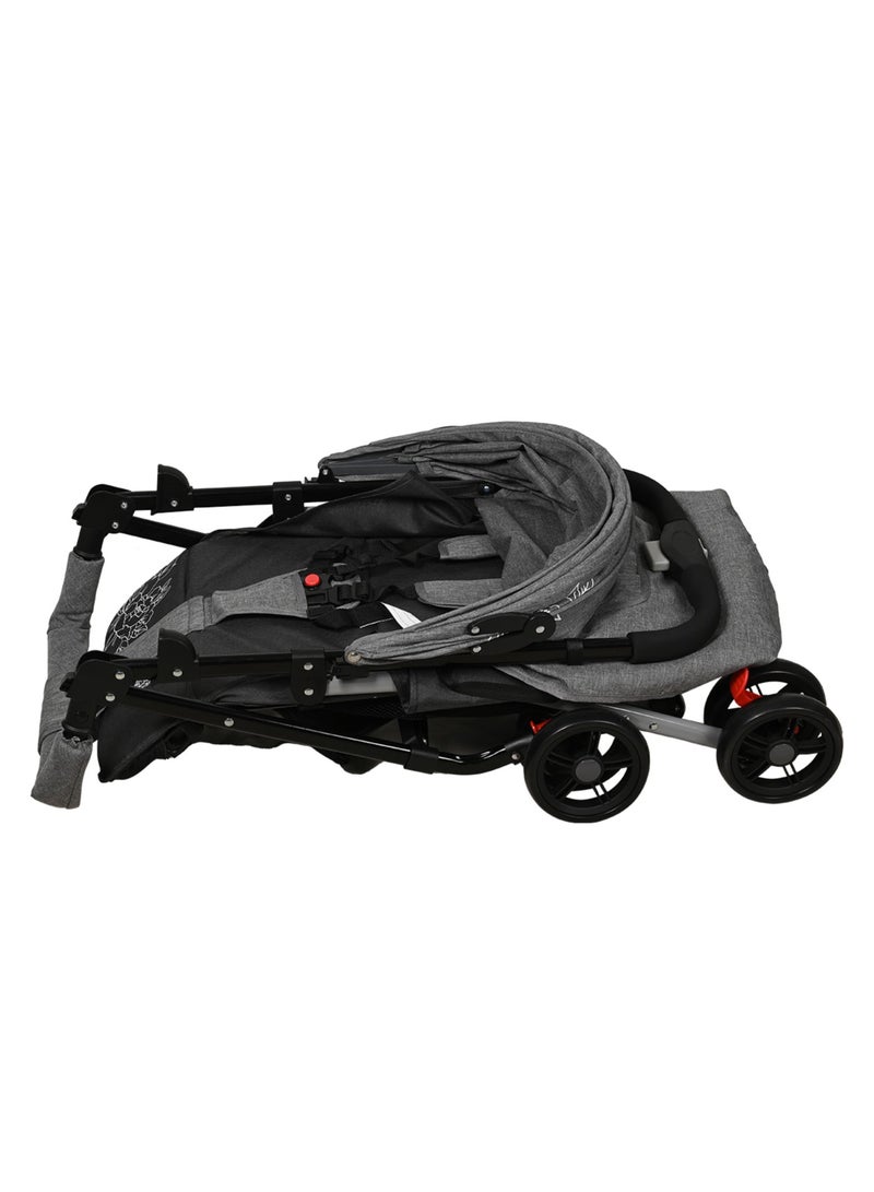 Kiko Comfortable Stroller 6 Wheels (0+) - Grey - Image 3