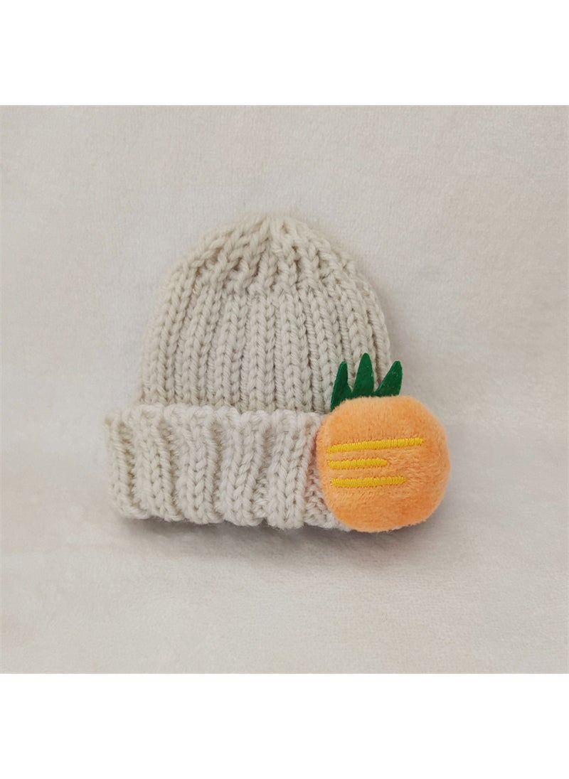 Labubu Cap Accessory 15cm Cotton Doll Hat Beige carrot hat single piece 