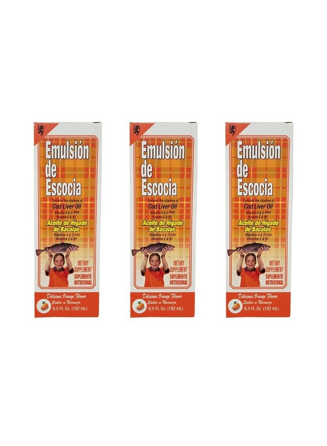 Menper Emulsion De Escocia. Cod Liver Oil Dietary Supplement. Rich In Vitamins A D E And B1. Orange Flavored. 6.5 Fl.Oz / 192 Ml. Pack Of 3 - Image 2