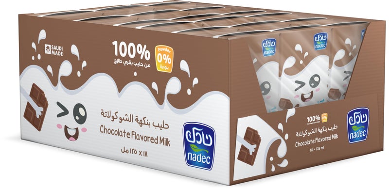 Nadec Chocolate Flavored Milk 18x125ml