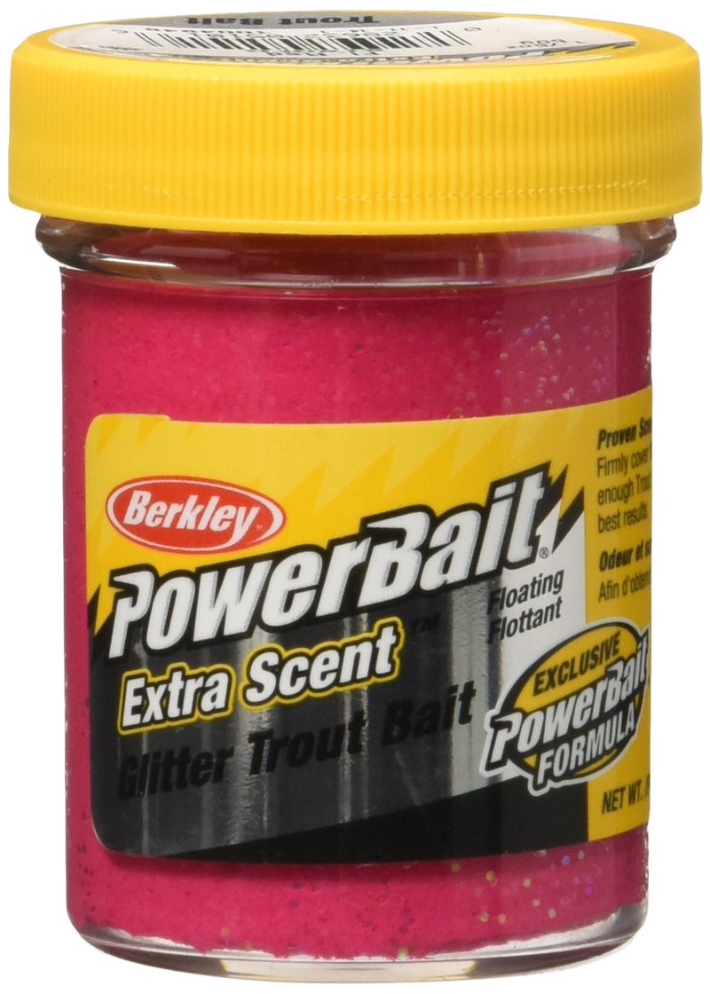 Berkley PowerBait Glitter Trout Bait , Fluorescent Red, 1.75 Ounce Jar