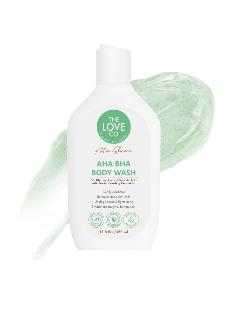 ذا لوف كو. غسول الجسم بحمض ألفا هيدروكسي هيدروكسي حمض ألفا هيدروكسي | 5% حمض الجليكوليك واللاكتيك والساليسيليك | يقشر بلطف ويحارب حب الشباب ويفتح المسام | مع سيراميد معزز للحاجز الواقي | خالٍ من الكبريتات | للجنسين | 350 مل - Image 1