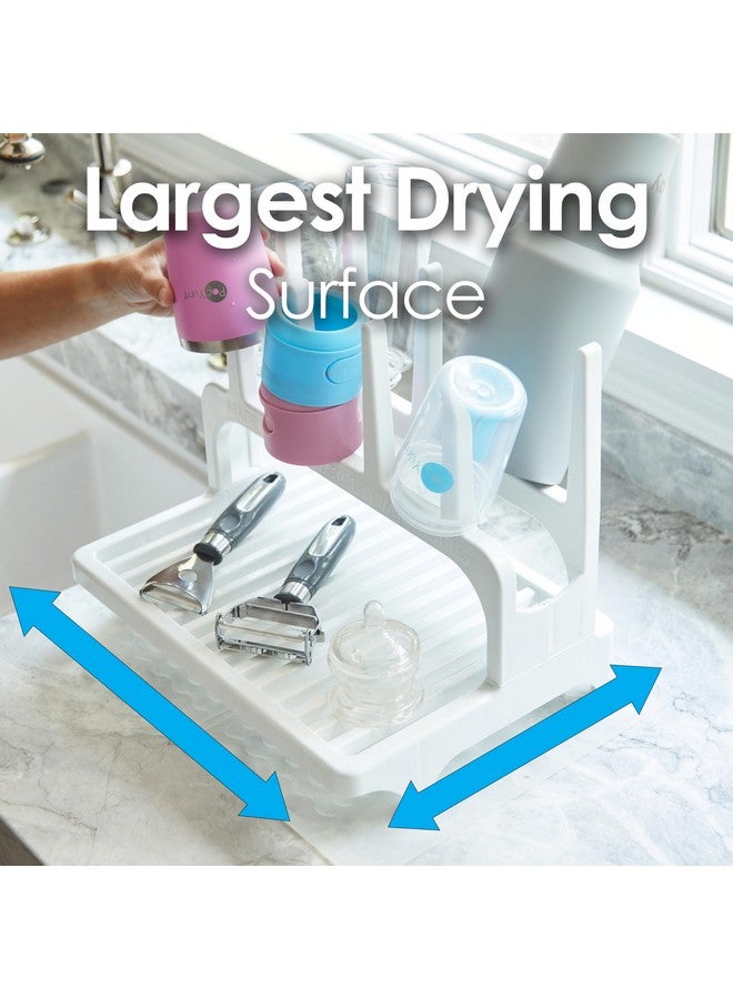 بوب يام رف تجفيف PopYum Glacier White الموفر للمساحة من زجاجات مُعاد تدويرها بنسبة 100%، مناسب لزجاجات الأطفال، والأكياس البلاستيكية، والأكواب، والزجاج، والأكواب الصغيرة - Image 4