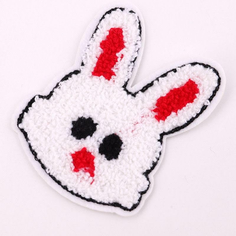 Daily Crafts Daily Crafts Unisex Kids Patches Needlework Sew on Stitching Clothes Patch for Clothes Boutiques Jackets Jeans Bags Multicolor Towel Design White Bunny - Image 3