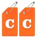 Gostwo 2 Pack Silicone Luggage Tags for Suitcases 26 Initial Letter Baggage Labels Handbag School Bag Suitcase Instrument Tag with Stainless Steel LoopOrangeLetter C - Image 2