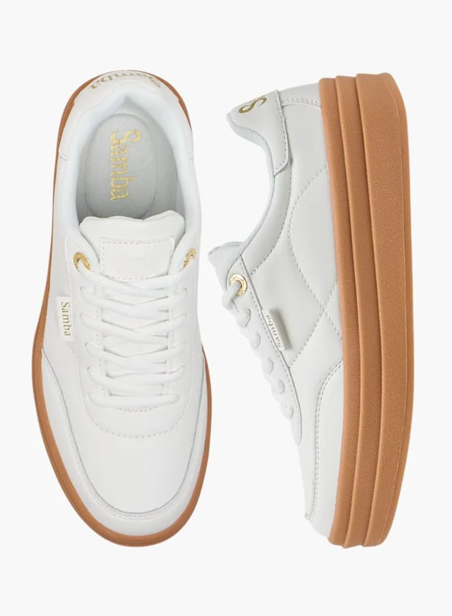 SAMBA Womens' Panelled Lace-Up Sneakers