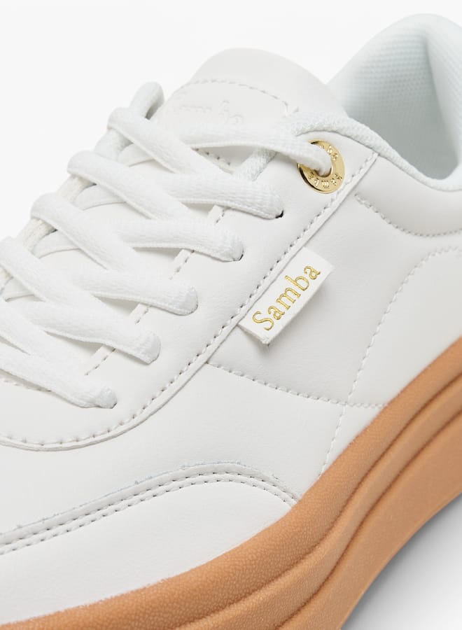 SAMBA Womens' Panelled Lace-Up Sneakers - Image 5