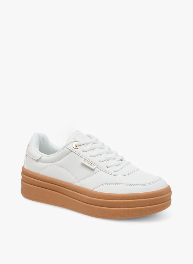 SAMBA Womens' Panelled Lace-Up Sneakers - Image 3