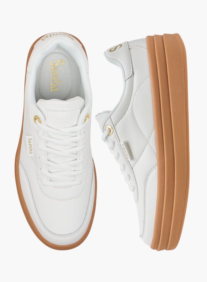 SAMBA Womens' Panelled Lace-Up Sneakers - Image 2