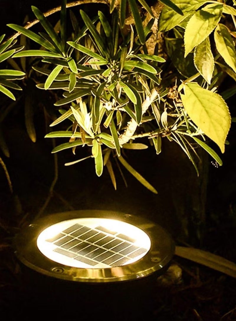 ريويل 4 مصابيح LED خارجية للحديقة الشمسية ، أضواء تحت الأرض مقاومة للماء ، مصابيح شمسية ، إضاءة حديقة الطريق (لون فاتح: أبيض دافئ) - Image 3