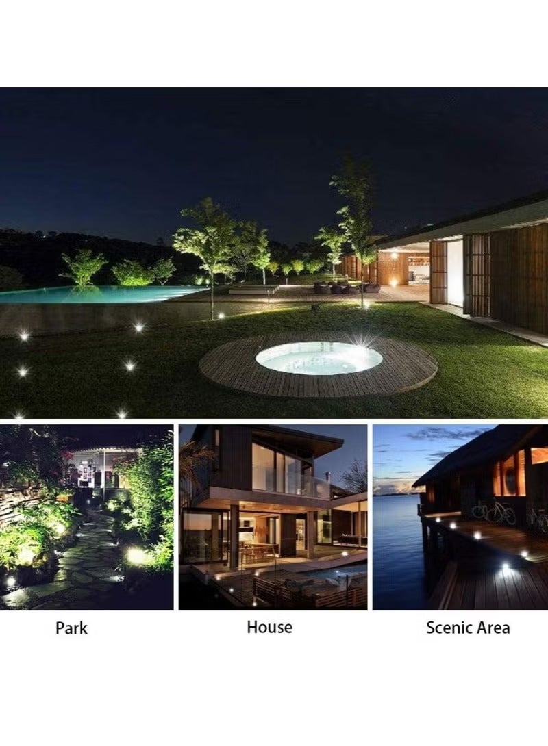 ريويل 4 مصابيح LED خارجية للحديقة الشمسية ، أضواء تحت الأرض مقاومة للماء ، مصابيح شمسية ، إضاءة حديقة الطريق (لون فاتح: أبيض دافئ) - Image 4