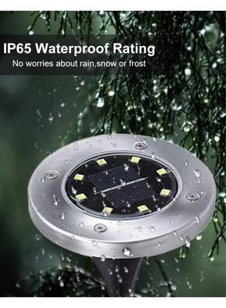 ريويل 4 مصابيح LED خارجية للحديقة الشمسية ، أضواء تحت الأرض مقاومة للماء ، مصابيح شمسية ، إضاءة حديقة الطريق (لون فاتح: أبيض دافئ) - Image 5