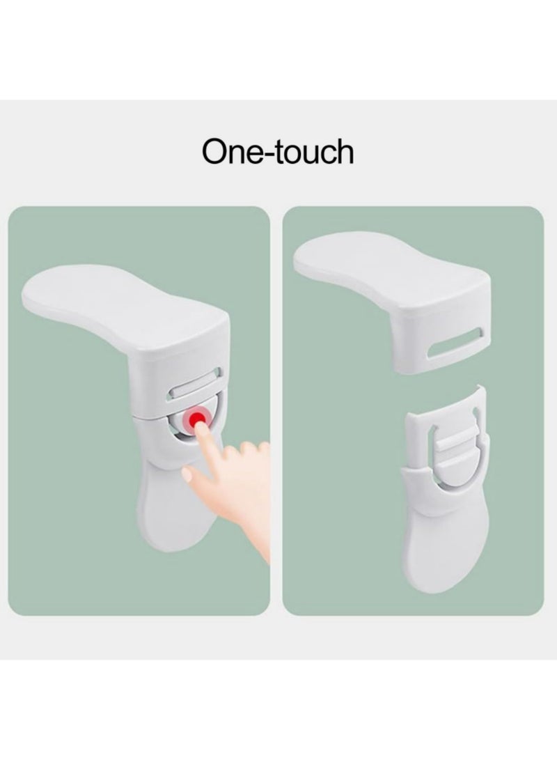 Mmmon 4 Pcs Safe Cabinet Locks for Babies, Baby Proofing Angle Type Drawer Lock, Child Safety Locks for Cabinets, Dual-button Baby Proofing Corner Locks with Strong Adhesive for Cabinet - Image 2