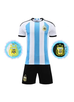 Argentina National Home Football Jersey Kit T-Shirt And Shorts