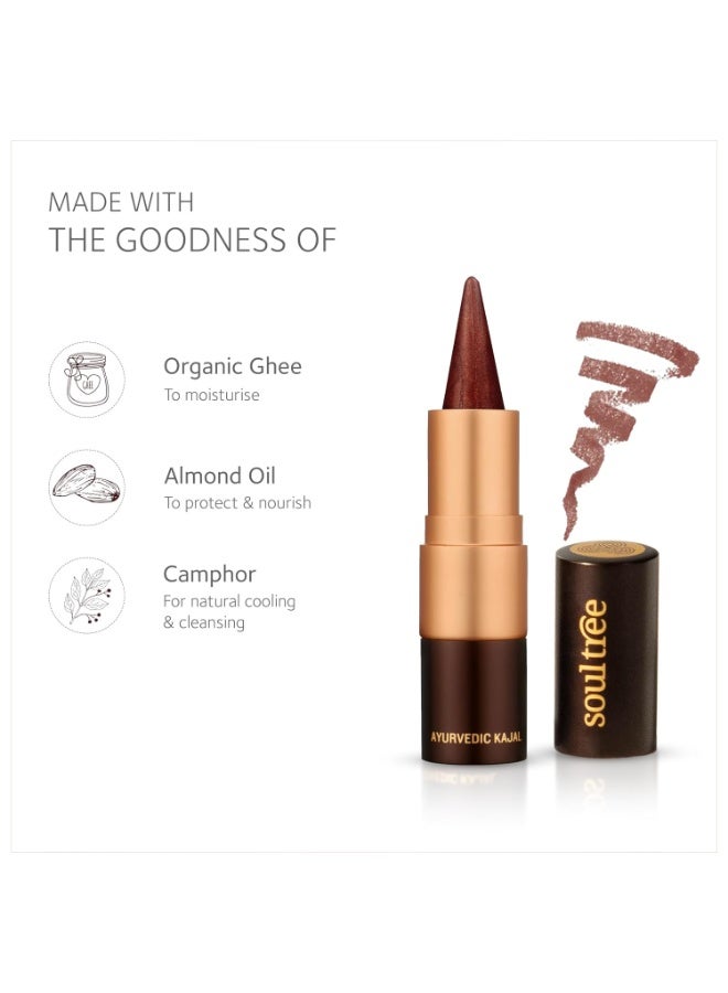 سول تري كحل "سول تري" (SoulTree) الأيورفيدي | كحل بدرجة نحاسية 009 | تدرج لوني نحاسي | مُعزز بـ 100% سمن عضوي، وزيت اللوز، والكافور | يهدئ العيون، ويمنحها شعوراً بالبرودة والتغذية | 3 غرام - Image 2