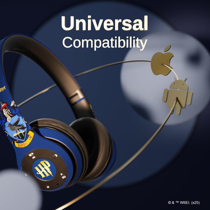 iJoy Harry Potter Ravenclaw Bluetooth Headphones with Built in Mic | Officially Licensed Wireless Headphones, Foldable Headset | Harry Potter Gifts for Women, Men, Teens, Kids & All Fans of Ravenclaw - Image 4