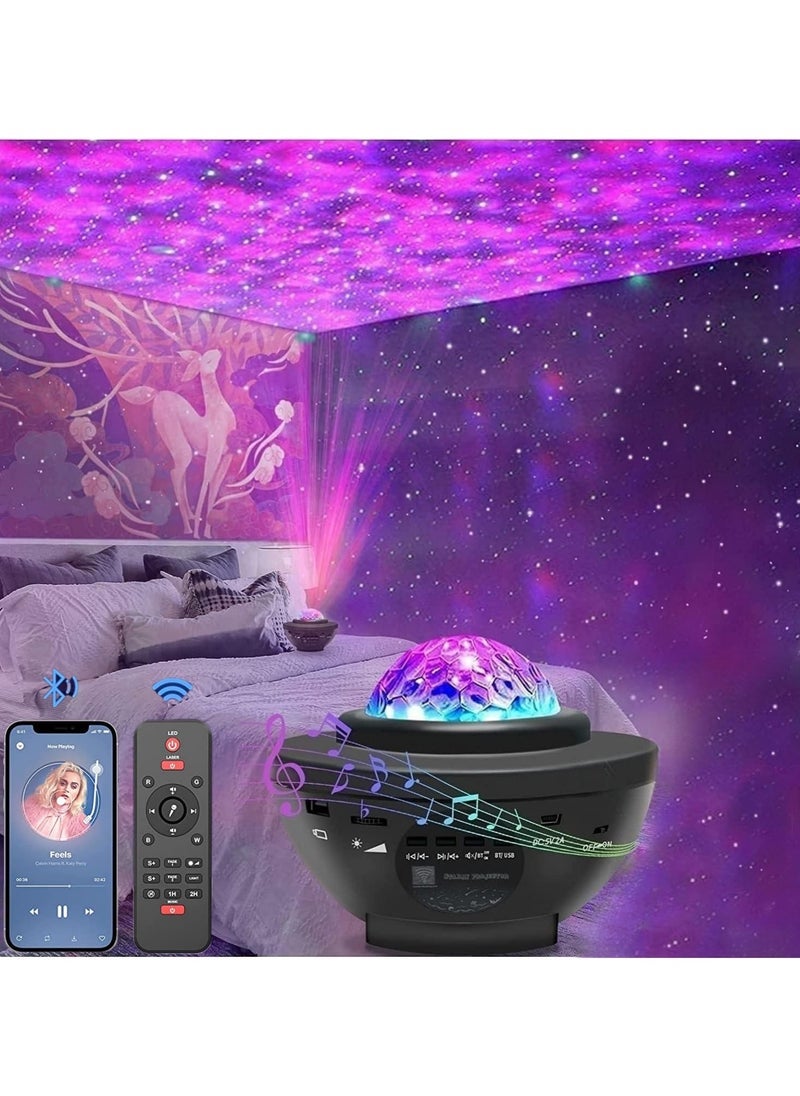 Baytion LED Star Light Projector – Baytion Starry Night Light with Ocean Wave Projection, Bluetooth Music Speaker, Remote Control & Timer, Rotating Galaxy Light Show for Kids Room, Bedroom, Living Room, Home Decor & Relaxation Lighting  - Image 1
