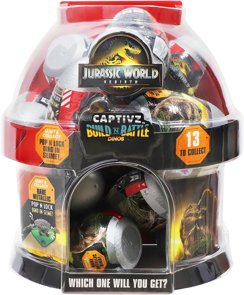 JURASSIC WORLD Rebirth Captivz Slime Egg with Pop N Lock Dinosaur, Collector Guide & Mystery Dinosaur Egg Toy, Surprise Slime Action Figure for Boys - Image 5