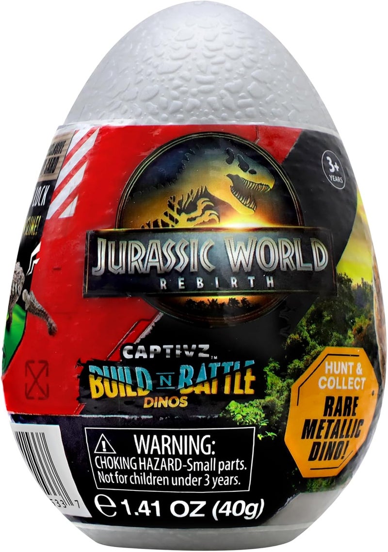 JURASSIC WORLD Rebirth Captivz Slime Egg with Pop N Lock Dinosaur, Collector Guide & Mystery Dinosaur Egg Toy, Surprise Slime Action Figure for Boys - Image 1