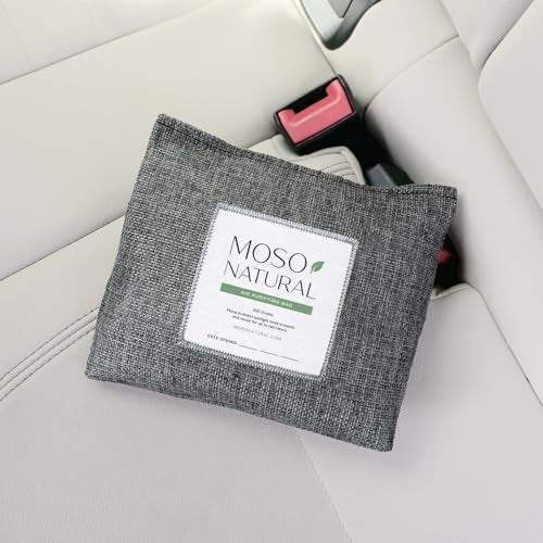 MOSO NATURAL حقيبة تنقية الهواء غير المعطرة من موسو ناتشورال - مزيل روائح خالي من العطور للسيارات والشاحنات وسيارات الدفع الرباعي. فحم موسو البامبو الممتاز لامتصاص الروائح 300 جرام (عبوة من 1) باللون الأسود، تدوم طويلاً | تدوم حتى 2 سنة!  - Image 4