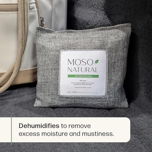 MOSO NATURAL حقيبة تنقية الهواء غير المعطرة من موسو ناتشورال - مزيل روائح خالي من العطور للسيارات والشاحنات وسيارات الدفع الرباعي. فحم موسو البامبو الممتاز لامتصاص الروائح 300 جرام (عبوة من 1) باللون الأسود، تدوم طويلاً | تدوم حتى 2 سنة!  - Image 3