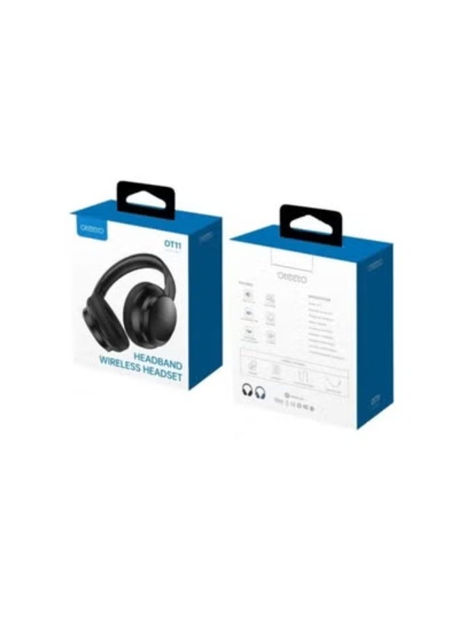 Oteeto OT11 Wireless Over-Ear Bluetooth Headphones – Foldable Headband Headset Featuring Clear High-Quality Sound, Deep Bass, Long Battery Life, Built-in Microphone for Hands-Free Calls, Multifunction Button Controls, Comfortable Design – Black - Image 4