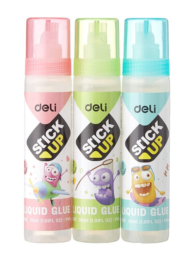 Deli 12-Piece Liquid Glue 30ml Multicolour - Image 2