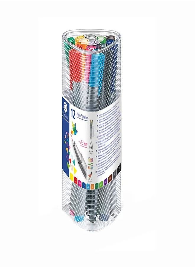 STAEDTLER Staedtler Triplus Fineliner 0.3Mm Pens 12 Color Set Multicolour  - Image 1