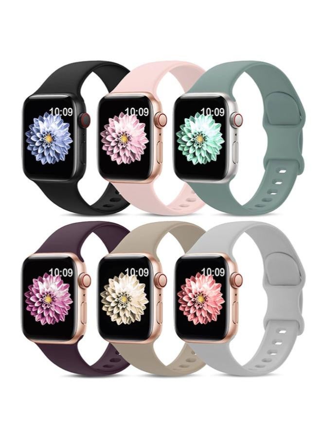 O Ozone [6 Pack] Sport Bands For Apple Watch Series 10 | Ultra 2 | 8 Ultra | 9 | 8 | 7 | 6, 49/46/45/44/42mm , Soft Silicone Wristband smartwatch Strap - Image 1