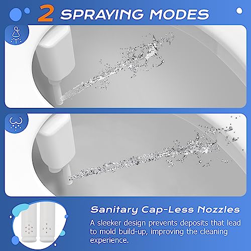 SAMODRA Ultra-Slim Bidet Attachment for Toilet - Dual Nozzle (Frontal & Rear Wash) Hygienic Bidets for Existing Toilets - Adjustable Water Pressure Fresh Water Toilet Bidet - Easy to Install - Image 2