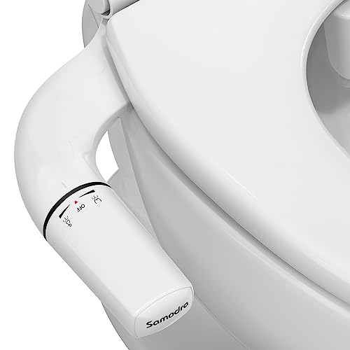 SAMODRA Ultra-Slim Bidet Attachment for Toilet - Dual Nozzle (Frontal & Rear Wash) Hygienic Bidets for Existing Toilets - Adjustable Water Pressure Fresh Water Toilet Bidet - Easy to Install - Image 1