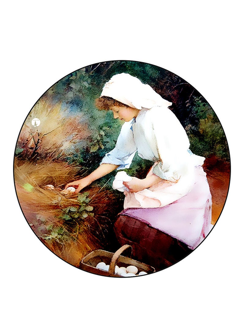 RKN Woman Printed Fridge Magnet  Round  Multicolour - Image 1