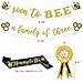 Faisichocalato Bumble Bee Baby Shower Decoration Set Soon to Bee A Family of Three Banner Mom to Bee Sash Daddy to Bee Badge Bee Themed Sprinkle Gender Reveal Pregnancy Announcement Honeycomb Party Supplies - Image 2