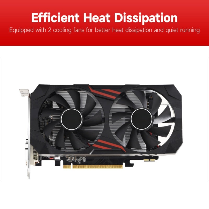 JINGSHA 4GB GDDR5 Graphics Card 128bit Dual Fans Video Card - Smooth Gaming Experience Gaming Graphics Card for Office Software - Image 4