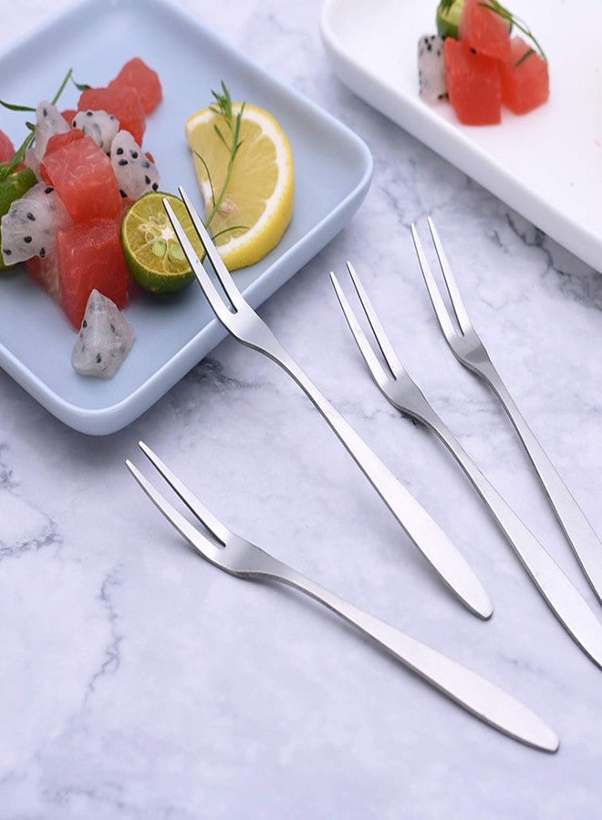 P Plus Fire Professional Silverware Forks, Stainless Steel and Elegant Mini Fork for Oyster and Shellfish, Appetizers, Tasting Fork, Cocktail, Fruit and Salad Forks (Silver, Set of 10) - Image 5
