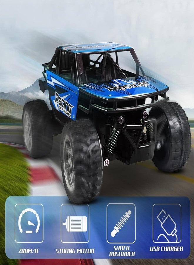 KIPA GAMING Remote Control Car Off-Road Monster Truck, 2.4GHz RC Racing Buggy, USB Rechargeable, Large All-Terrain Wheels (Dirt Tracker - Blue) - Image 2
