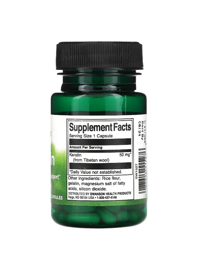 Swanson, Keratin, 50 mg, 60 Capsules - Image 2